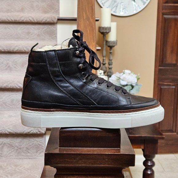 Brusque Unisex Soft Leather High-Tops, Black, EU 40 (US M-7; W-9) - Picture 11 of 16